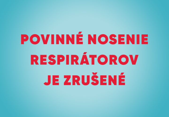 Povinné nosenie respirátorov je od 15. 5. ZRUŠENÉ